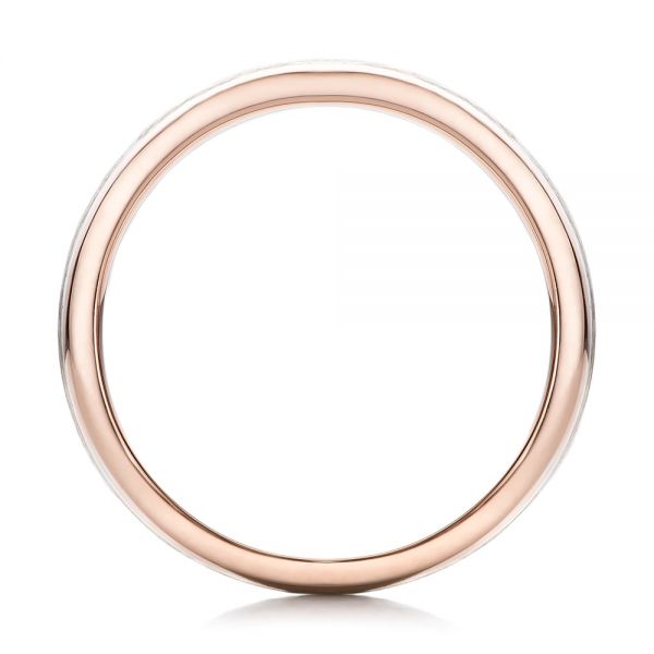 14k Rose Gold And 14K Gold Custom Men's Mokume Wedding Band - Front View - 101261