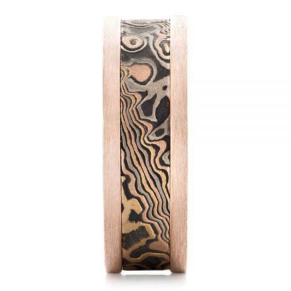 Custom Men's Mokume Wedding Band - Side View -  102419