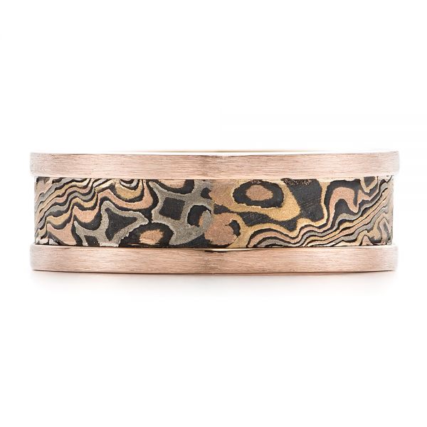 Custom Men's Mokume Wedding Band - Top View -  102419