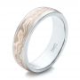 14k White Gold Custom Men's Mokume Wedding Band