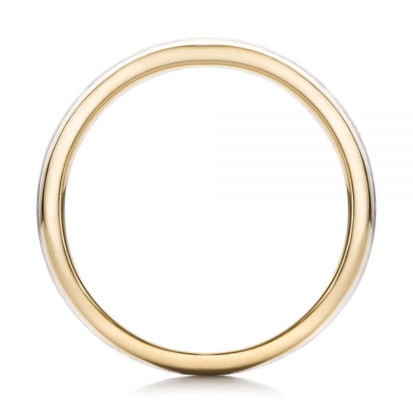 18k Yellow Gold And 14K Gold 18k Yellow Gold And 14K Gold Custom Men's Mokume Wedding Band - Front View - 101261