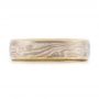 18k Yellow Gold And 14K Gold 18k Yellow Gold And 14K Gold Custom Men's Mokume Wedding Band - Top View -  101261 - Thumbnail