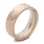 Custom Men's Sandblasted Mokume Wedding Band - Three-Quarter View -  101165 - Thumbnail