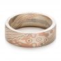 Custom Men's Sandblasted Mokume Wedding Band - Flat View -  101165 - Thumbnail