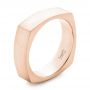 18k Rose Gold 18k Rose Gold Custom Men's Squared Wedding Band - Three-Quarter View -  102398 - Thumbnail