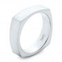  Platinum Platinum Custom Men's Squared Wedding Band - Three-Quarter View -  102398 - Thumbnail