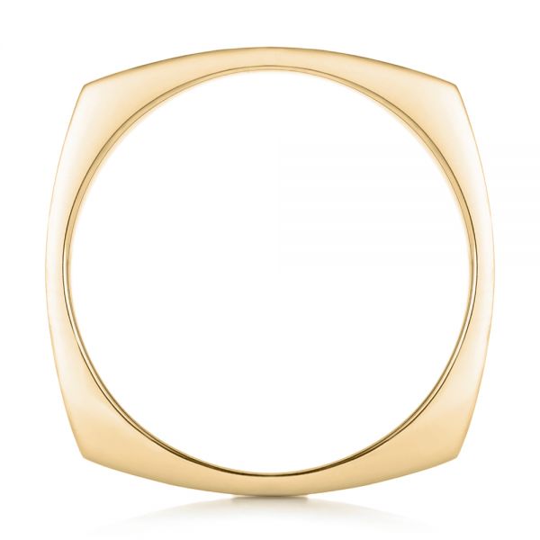 14k Yellow Gold 14k Yellow Gold Custom Men's Squared Wedding Band - Front View - 102398