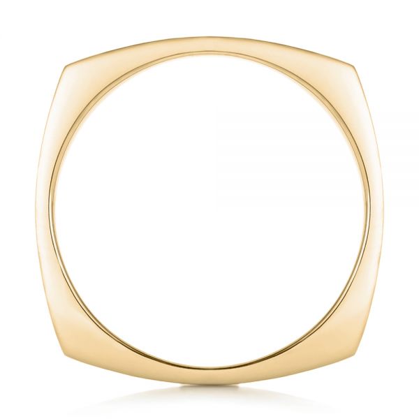 14k Yellow Gold 14k Yellow Gold Custom Men's Squared Wedding Band - Front View -  102398