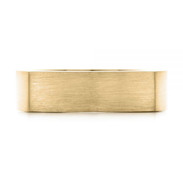 14k Yellow Gold 14k Yellow Gold Custom Men's Squared Wedding Band - Top View - 102398