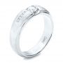 18k White Gold Custom Men's Tension Set Diamond Wedding Band - Three-Quarter View -  101220 - Thumbnail