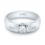 14k White Gold 14k White Gold Custom Men's Tension Set Diamond Wedding Band - Flat View -  101220 - Thumbnail