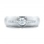 14k White Gold 14k White Gold Custom Men's Tension Set Diamond Wedding Band - Top View -  101220 - Thumbnail