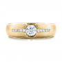 14k Yellow Gold 14k Yellow Gold Custom Men's Tension Set Diamond Wedding Band - Top View -  101220 - Thumbnail