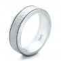  Platinum And Platinum Platinum And Platinum Custom Men's Two-tone Hammered Finish Wedding Band - Three-Quarter View -  100641 - Thumbnail