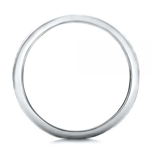 18K Gold And 14k White Gold 18K Gold And 14k White Gold Custom Men's Two-tone Hammered Finish Wedding Band - Front View - 100641