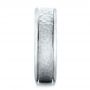  Platinum And 18k White Gold Platinum And 18k White Gold Custom Men's Two-tone Hammered Finish Wedding Band - Side View -  100641 - Thumbnail