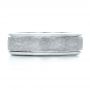  Platinum And 18k White Gold Platinum And 18k White Gold Custom Men's Two-tone Hammered Finish Wedding Band - Top View -  100641 - Thumbnail