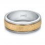  18K Gold And 14k Yellow Gold 18K Gold And 14k Yellow Gold Custom Men's Two-tone Hammered Finish Wedding Band - Flat View -  100641 - Thumbnail