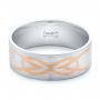  Platinum And 14k Rose Gold Custom Men's Two-tone Inlayed Band - Flat View -  101474 - Thumbnail