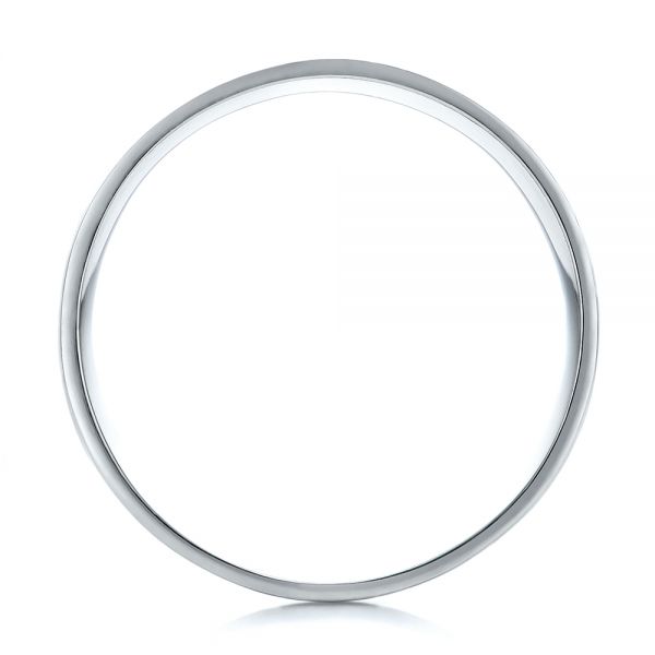 Platinum And 14k Rose Gold Custom Men's Two-tone Inlayed Band - Front View - 101474