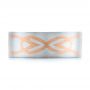  14K Gold And 18k Rose Gold 14K Gold And 18k Rose Gold Custom Men's Two-tone Inlayed Band - Top View -  101474 - Thumbnail