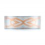  Platinum And 14k Rose Gold Custom Men's Two-tone Inlayed Band - Top View -  101474 - Thumbnail