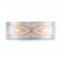  Platinum And 18k Rose Gold Platinum And 18k Rose Gold Custom Men's Two-tone Inlayed Band - Top View -  101474 - Thumbnail