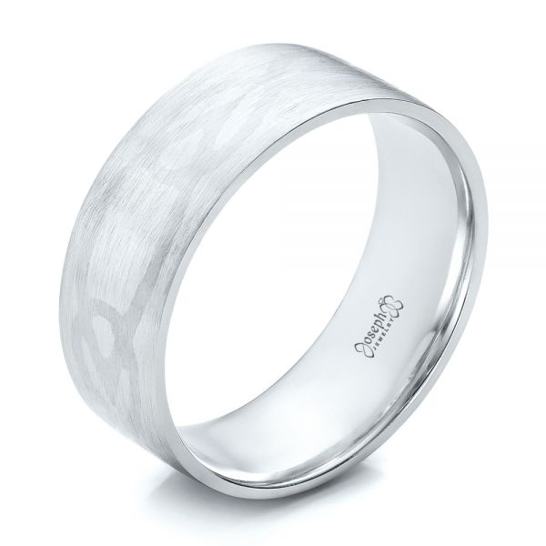  Platinum And Platinum Platinum And Platinum Custom Men's Two-tone Inlayed Band - Three-Quarter View -  101474