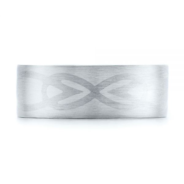  Platinum And Platinum Platinum And Platinum Custom Men's Two-tone Inlayed Band - Top View -  101474