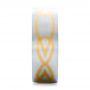  18K Gold And 18k Yellow Gold 18K Gold And 18k Yellow Gold Custom Men's Two-tone Inlayed Band - Side View -  101474 - Thumbnail