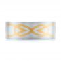  Platinum And 18k Yellow Gold Platinum And 18k Yellow Gold Custom Men's Two-tone Inlayed Band - Top View -  101474 - Thumbnail
