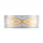  14K Gold And 18k Yellow Gold 14K Gold And 18k Yellow Gold Custom Men's Two-tone Inlayed Band - Top View -  101474 - Thumbnail