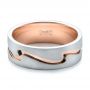  18K Gold And 14k Rose Gold 18K Gold And 14k Rose Gold Custom Men's Two-tone Band - Flat View -  100819 - Thumbnail