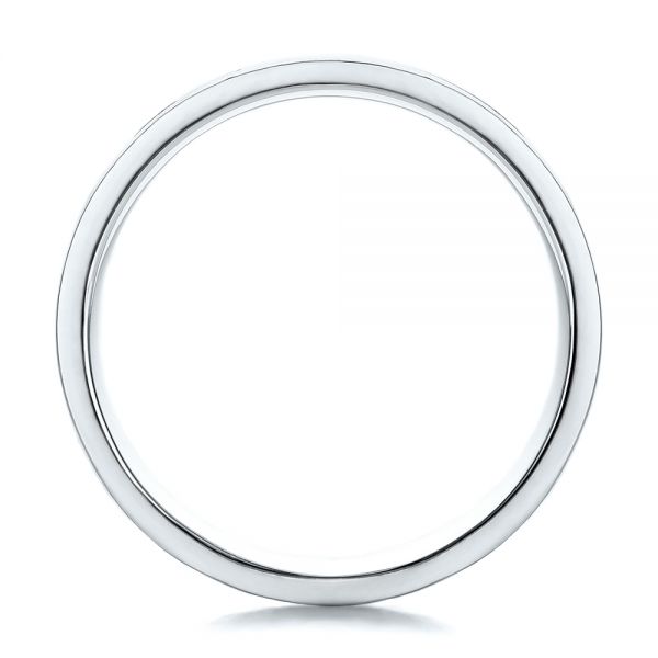  14K Gold And Platinum 14K Gold And Platinum Custom Men's Two-tone Band - Front View -  100819