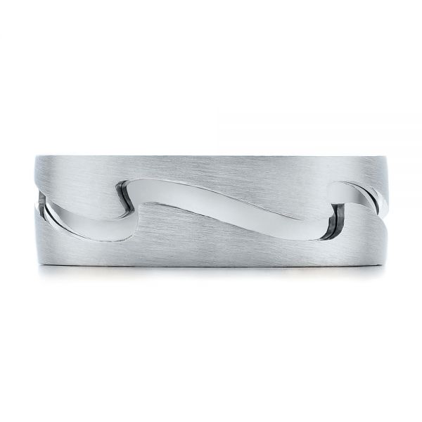  Platinum And Platinum Platinum And Platinum Custom Men's Two-tone Band - Top View -  100819