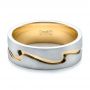  Platinum And 18k Yellow Gold Platinum And 18k Yellow Gold Custom Men's Two-tone Band - Flat View -  100819 - Thumbnail