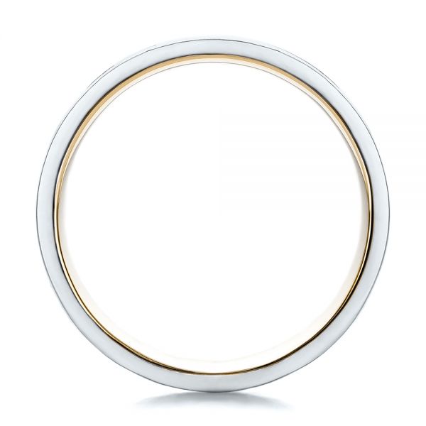  Platinum And 18k Yellow Gold Platinum And 18k Yellow Gold Custom Men's Two-tone Band - Front View -  100819