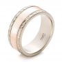  14K Gold And 18k Rose Gold 14K Gold And 18k Rose Gold Custom Men's Two-tone Wedding Band - Three-Quarter View -  101664 - Thumbnail