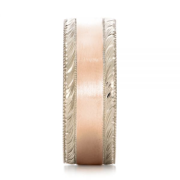 Platinum And 14k Rose Gold Platinum And 14k Rose Gold Custom Men's Two-tone Wedding Band - Side View - 101664
