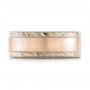  14K Gold And 18k Rose Gold 14K Gold And 18k Rose Gold Custom Men's Two-tone Wedding Band - Top View -  101664 - Thumbnail