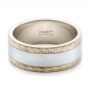  Platinum And 18k White Gold Custom Men's Two-tone Wedding Band - Flat View -  101664 - Thumbnail