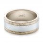  18K Gold And 14k White Gold 18K Gold And 14k White Gold Custom Men's Two-tone Wedding Band - Flat View -  101664 - Thumbnail