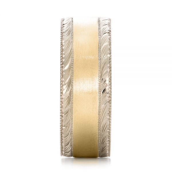 Platinum And 14k Yellow Gold Platinum And 14k Yellow Gold Custom Men's Two-tone Wedding Band - Side View - 101664