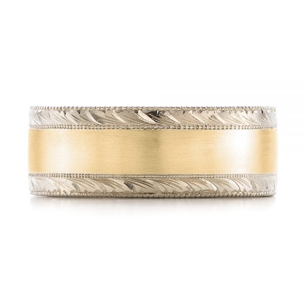 Platinum And 14k Yellow Gold Platinum And 14k Yellow Gold Custom Men's Two-tone Wedding Band - Top View - 101664