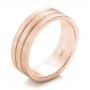 14k Rose Gold 14k Rose Gold Custom Men's Wedding Band - Three-Quarter View -  102365 - Thumbnail