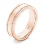 18k Rose Gold 18k Rose Gold Custom Men's Wedding Band - Three-Quarter View -  102423 - Thumbnail