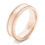 14k Rose Gold 14k Rose Gold Custom Men's Wedding Band - Three-Quarter View -  102423 - Thumbnail