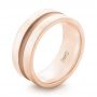 14k Rose Gold 14k Rose Gold Custom Men's Wedding Band - Three-Quarter View -  102925 - Thumbnail