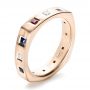 18k Rose Gold 18k Rose Gold Custom Men's Wedding Band - Three-Quarter View -  1418 - Thumbnail