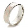  Platinum And 18k Rose Gold Platinum And 18k Rose Gold Custom Men's Wedding Band - Three-Quarter View -  1423 - Thumbnail